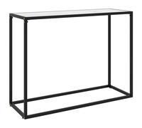 Console Table White 100x35x75 cm Tempered Glass
