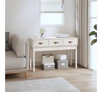 Vidaxl Console Table White 114X40X75 Cm Solid Wood Pine, White