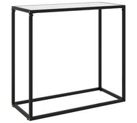 Console Table White 80x35x75 cm Tempered Glass