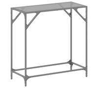 (black, 80 x 35 x 81 cm) vidaXL Console Table with Transparent Glass Top End Table Side Table Steel