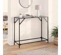 Vidaxl Console Table With Black Glass Top 98X35X81 Cm Steel