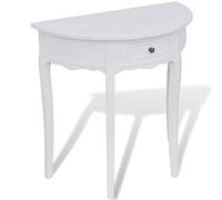 vidaXL Console Table with Drawer Half-round White UK