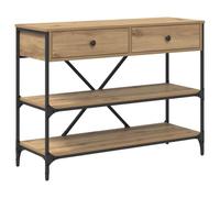 vidaXL Console Table with Drawer with Shelf Other Artisan oak, Contemporary Console Table, Industrial Design, Hardwood Drawers, Narrow Entryway Storage, Functional Accent Piece, Space-Saving