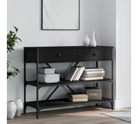 vidaXL Console Table with Drawers and Shelves Black Engineered Wood