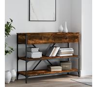 vidaXL Console Table with Drawers and Shelves Smoked Oak Engineered Wood