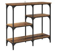 vidaXL Console Table with Shelf, Reclaimed Wood, 80 x 29 x 75 cm, Modern Industrial Style Console Table, Narrow, Rectangular Design with Practical Storage Space for Entrance or Hallway Furniture