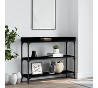 vidaXL Console Table with Shelves Black 100x30x80 cm