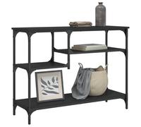 (black) vidaXL Console Table with Shelves End Table Hallway Side Sofa Table Smoked Oak