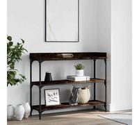 vidaXL Console Table with Shelves Smoked Oak 100x30x80 cmNew