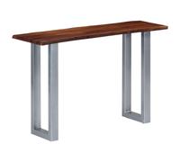 vidaXL Console Table with Solid Acacia Wood Top and Iron Legs - Industrial Style Rectangular Side Table Console for Living Room or Hallway