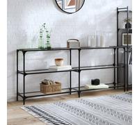 Console Table with Transparent Glass Top End Table Side Table Steel vidaXL