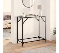(transparent, 80 x 35 x 81 cm) vidaXL Console Table with Transparent Glass Top End Table Side Table Steel