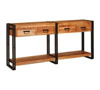 vidaXL Console Tables 2 pcs Brown 161 x 33 x 75 cm Solid Acacia Wood
