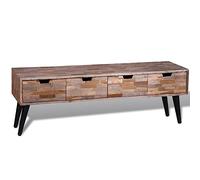 vidaXL Console TV Cabinet - Handmade Reclaimed Teak Wood, Abundance of Storage with 4 Drawers, Vintage Style, Shades, Perfect for Living Room or Bedroom