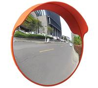 vidaXL Convex Traffic Mirror - 45 cm PC Plastic, Outdoor Road Safety Adjustable Mount, Orange