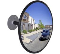 vidaXL Convex Traffic Mirror, Black Acrylic, 30 cm Diameter - Lightweight and Shatterproof Indoor Safety Mirror with Easy Adjustable Mounting Fixture for Warehouse, Garage, Hospital, Factory and C...