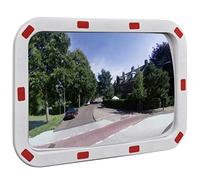 "vidaXL Convex Traffic Mirror Rectangle 40 x 60 cm- Outdoor Safety Mirror with Reflectors for Intersections, Sharp Curves, Narrow Roads"