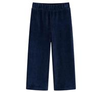 vidaXL Corduroy Kids' Pants in Navy - Wide Legged, Elastic Waist Pants with Back Welt Pockets, Size 104 for Ages 3-4