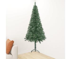 vidaXL Corner Artificial Christmas Tree Green 240 cm PVC Christmas Decoration