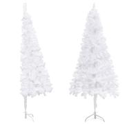 "vidaXL 210 cm white PVC Artificial Christmas Tree with Adjustable Branches and Steel Stand - Reusable, Economically Efficient and Space-Saving Holiday Decor"