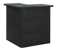 vidaXL Corner Bar Table Black Poly Rattan Furniture Kitchen Dining Pub Table