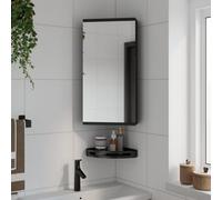 Vidaxl Corner Bathroom Mirror Cabinet Black 30X24X60 Cm