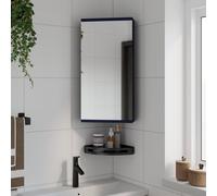 vidaXL Corner Bathroom Mirror Cabinet Grey 30x24x60 cm