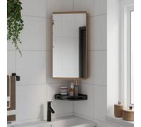 Vidaxl Corner Bathroom Mirror Cabinet Oak 30X24X60 Cm