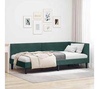 Corner Bed Frame with Headboard Velvet Daybed Modern Fabric L-Shaped vidaXL
