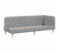 vidaXL Corner Bed Frame with Headboard Light Grey 80 x 200 cm Fabric, Modern Daybed Frame, Versatile Corner Bed, Compact Sofa, Durable Fabric, Space-Saving Guest