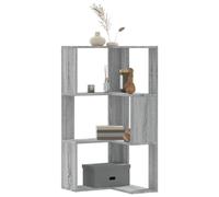vidaXL Corner Bookcase 3-Tier Grey Sonoma 50x50x102 cm Engineered Wood