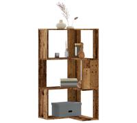 vidaXL Corner Bookcase 3-Tier Old Wood 50x50x102 cm Engineered Wood