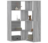 vidaXL Corner Bookcase 4-Tier Grey Sonoma 85x85x140 cm Engineered Wood