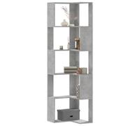 vidaXL Corner Bookcase 5-Tier Concrete Grey 50x50x179 cm Engineered Wood