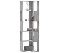 Vidaxl Corner Bookcase 5-Tier Grey Sonoma 50X50X179 Cm Engineered Wood
