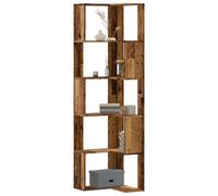 vidaXL Corner Bookcase 5-Tier Old Wood 50x50x179 cm Engineered Wood