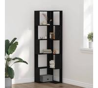 vidaXL Corner Bookcase Black oak 50 x 50 x 179 cm Engineered wood