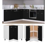 vidaXL Corner Bottom Cabinet Black 75.5x75.5x80.5 cm Engineered Wood UK HOT