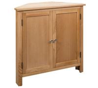 vidaXL Solid Oak Wood Corner Cabinet 80x33.5x78cm Storage Organiser Unit Chest