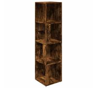 vidaXL Corner Cabinet Bedroom Office Living Room Book Shelf Corner Unit Bookcase Standing Display Shelf Book Cabinet Smoked Oak Engineered Wood