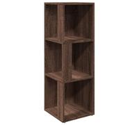 vidaXL Corner Cabinet with Three Compartments, Compact Design for Space Saving, Made with Moisture- Brown Oak Engineered Wood - Suitable for Small Rooms or Offices.