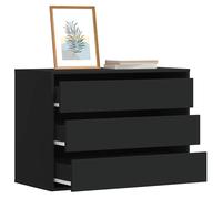 vidaXL Corner Chest of Drawers Black 80x41x58 cm Engineered Wood