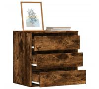 Vidaxl Corner Chest Of Drawers Smoked Oak 60X41X58 Cm Engineered Wood