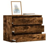vidaXL Corner Chest of Drawers Smoked Oak 80x41x58 cm Engineered Wood
