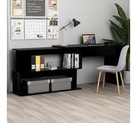 vidaXL Corner Desk Black Engineered Wood Bedroom Living Room Writing Table