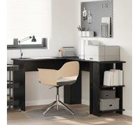 vidaXL Corner Desk Black Oak 140 x 113.5 x 75 cm Engineered Wood