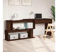 Vidaxl Corner Desk Brown Oak 200X50X76 Cm Engineered Wood