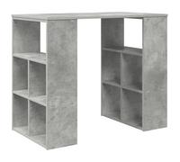 vidaXL Corner Desk Grey Concrete Chipboard Medium Storage