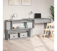 vidaXL Corner Desk Grey Sonoma 200x50x76 cm Engineered Wood