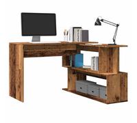 vidaXL Corner Desk Old Wood 200.5x50x76 cm Engineered Wood
